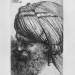 Head of old man with turban